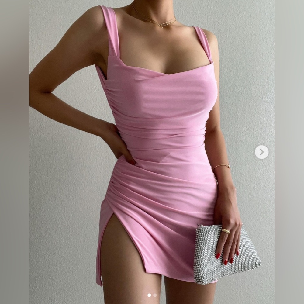 Pink mini dress